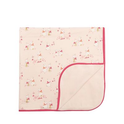 Baby girls' pink bunny print blanket